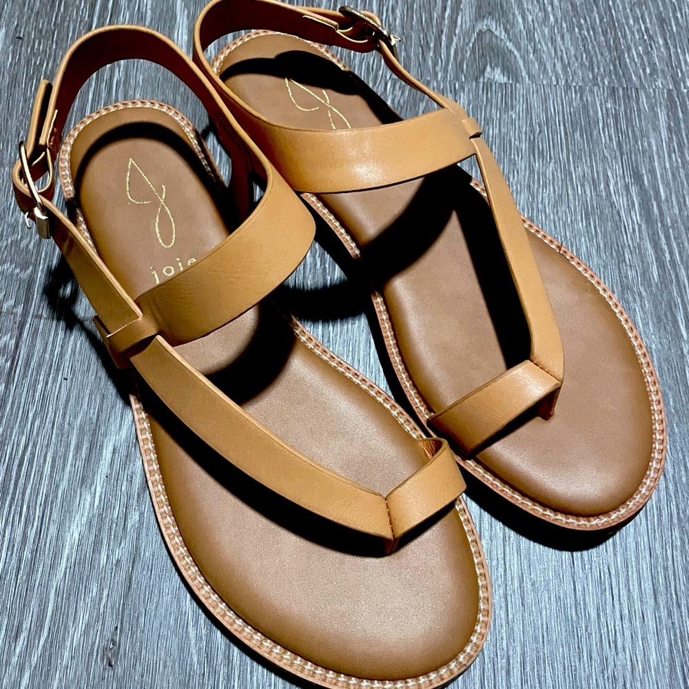 Joie Lennox Tan Leather Toe Strap Sandals